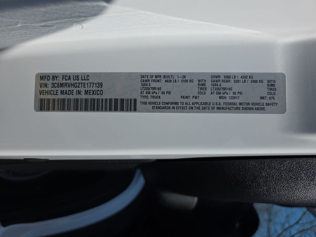 2026 RAM ProMaster 3500 High Roof