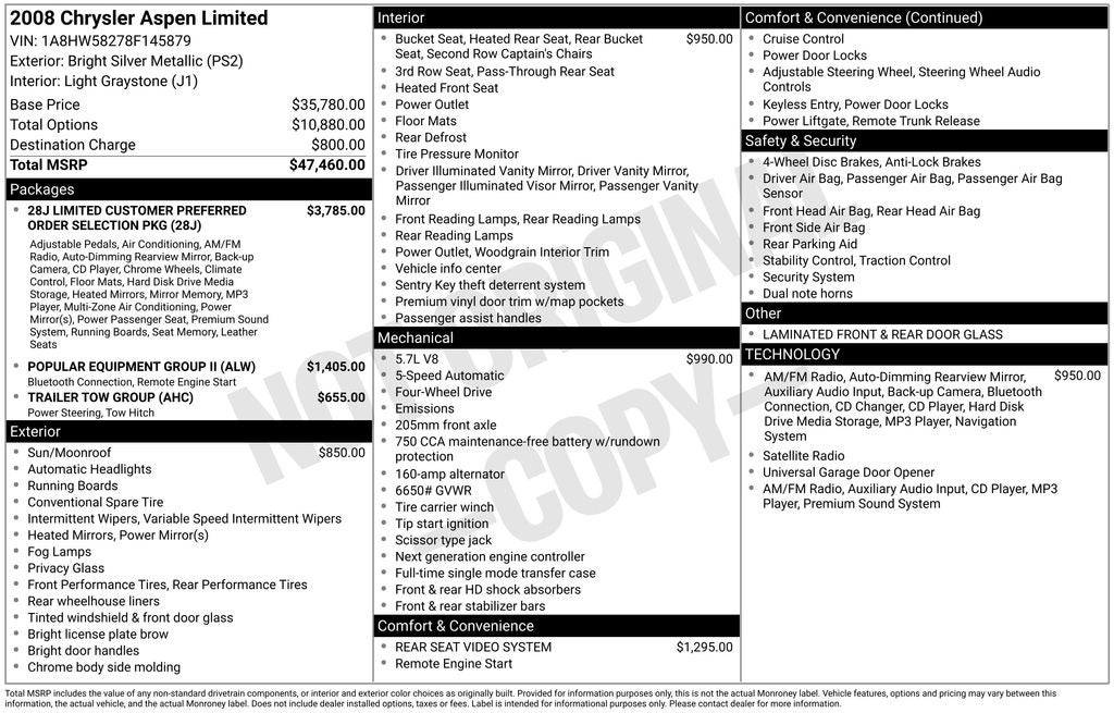 2008 Chrysler Aspen Limited