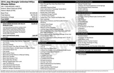 2016 Jeep Wrangler Unlimited Willys