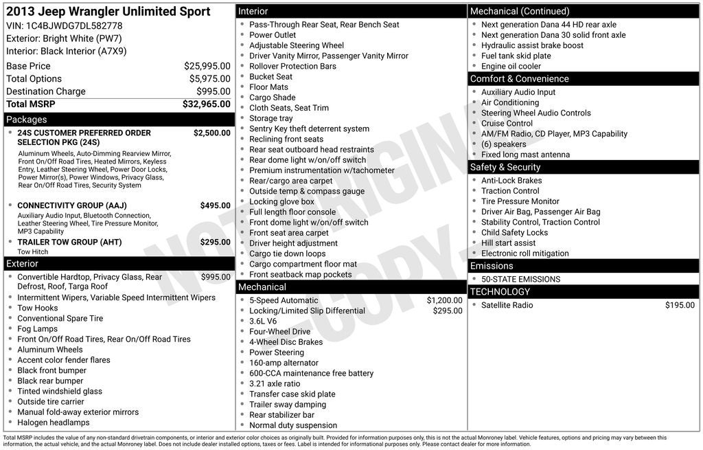 2013 Jeep Wrangler Unlimited Sport Uconnect Voice Command w/Bluetooth