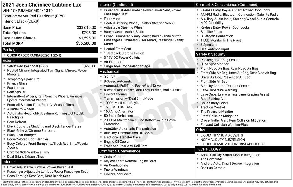 2021 Jeep Cherokee Latitude Lux