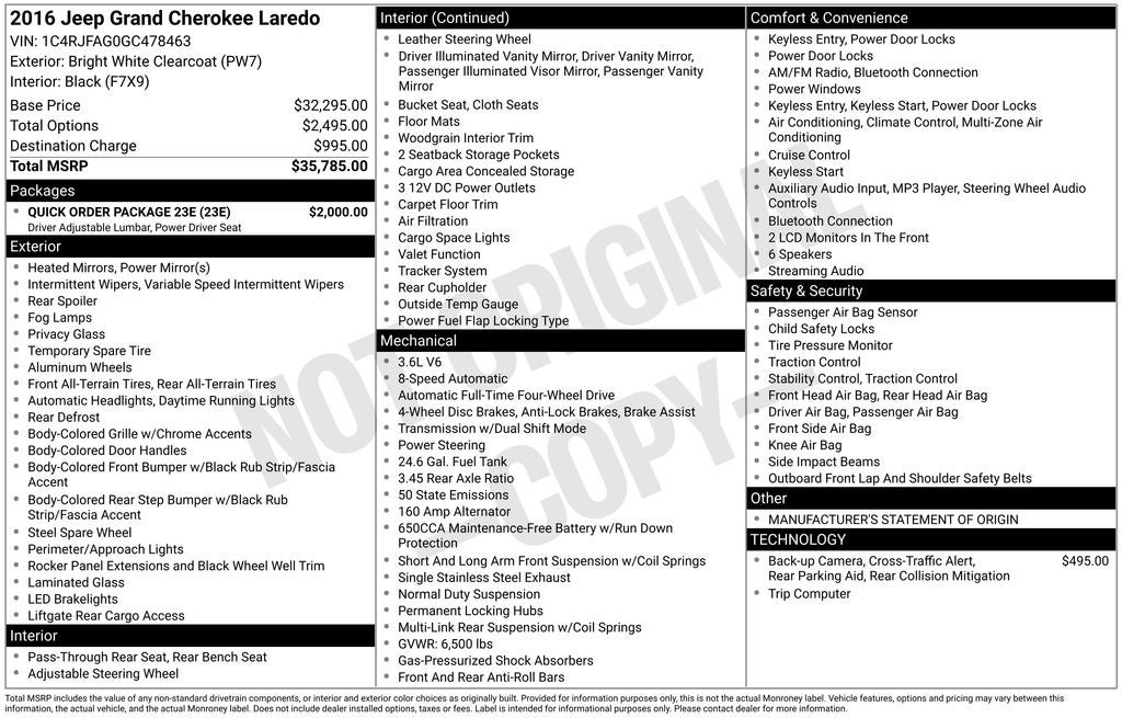 2016 Jeep Grand Cherokee Laredo