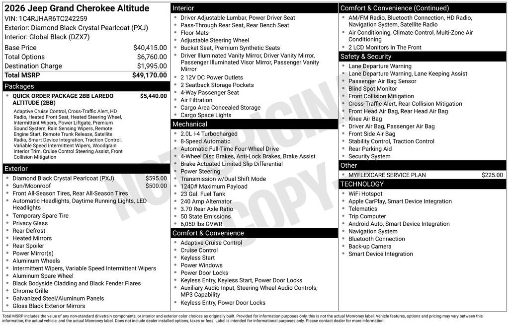 2026 Jeep Grand Cherokee Laredo Altitude