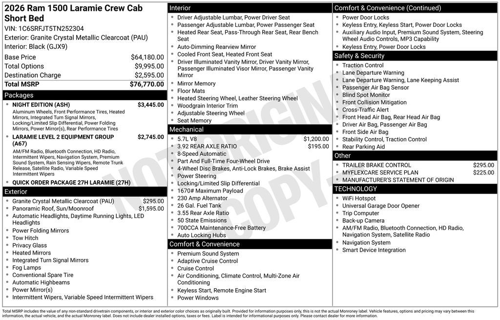 2026 RAM 1500 Laramie 4x4