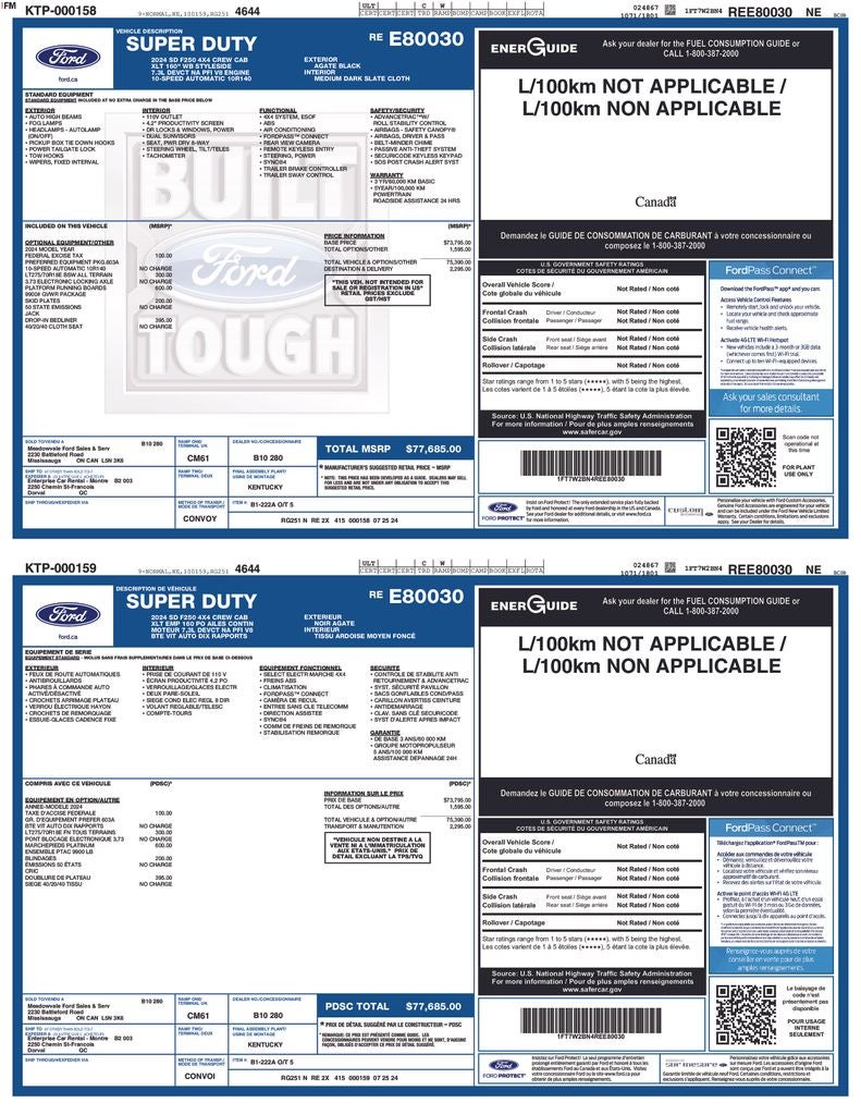 2024 Ford F-250SD XLT SYNC 4 w/Enhanced Voice Recognition & Exterior Par
