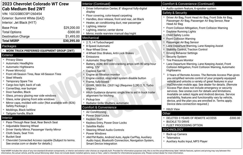 2023 Chevrolet Colorado Work Truck