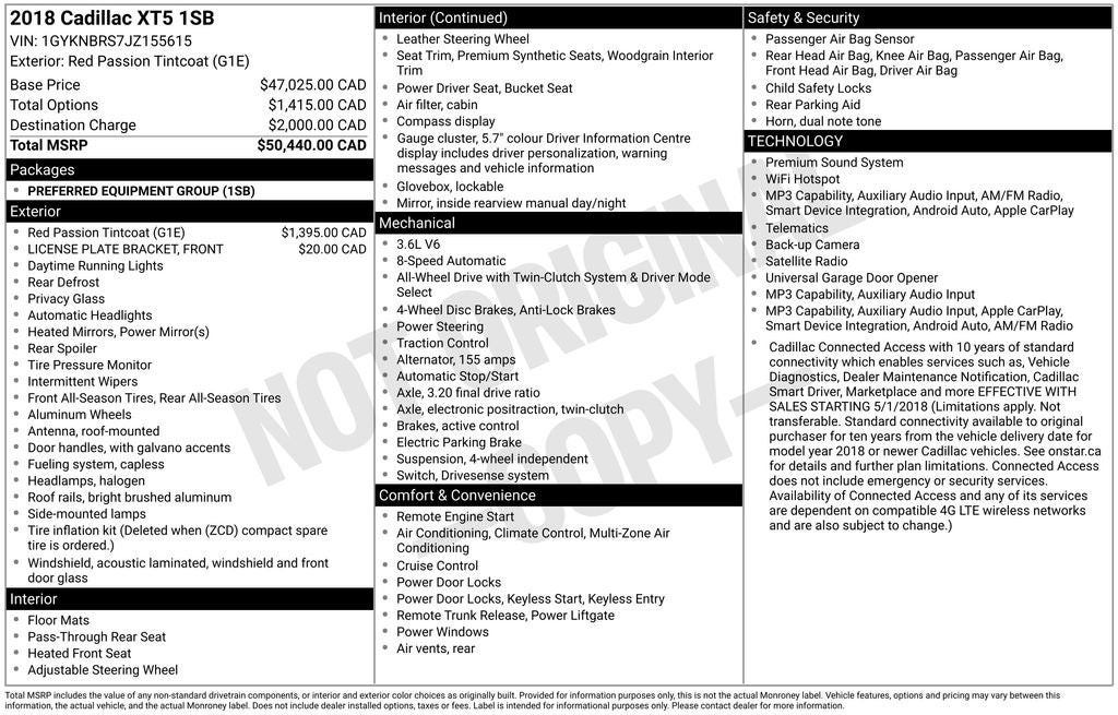 2018 Cadillac XT5 Base