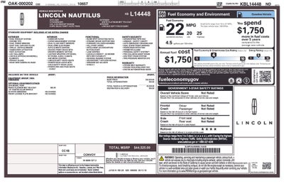 2019 Lincoln Nautilus Standard