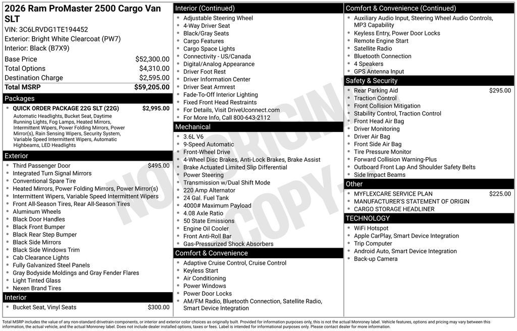 2026 RAM ProMaster 2500 High Roof