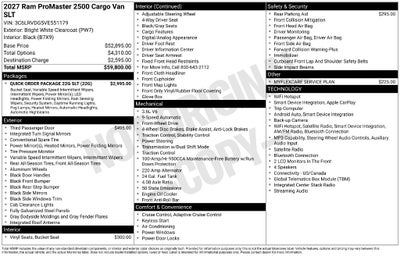 2027 RAM ProMaster 2500 High Roof