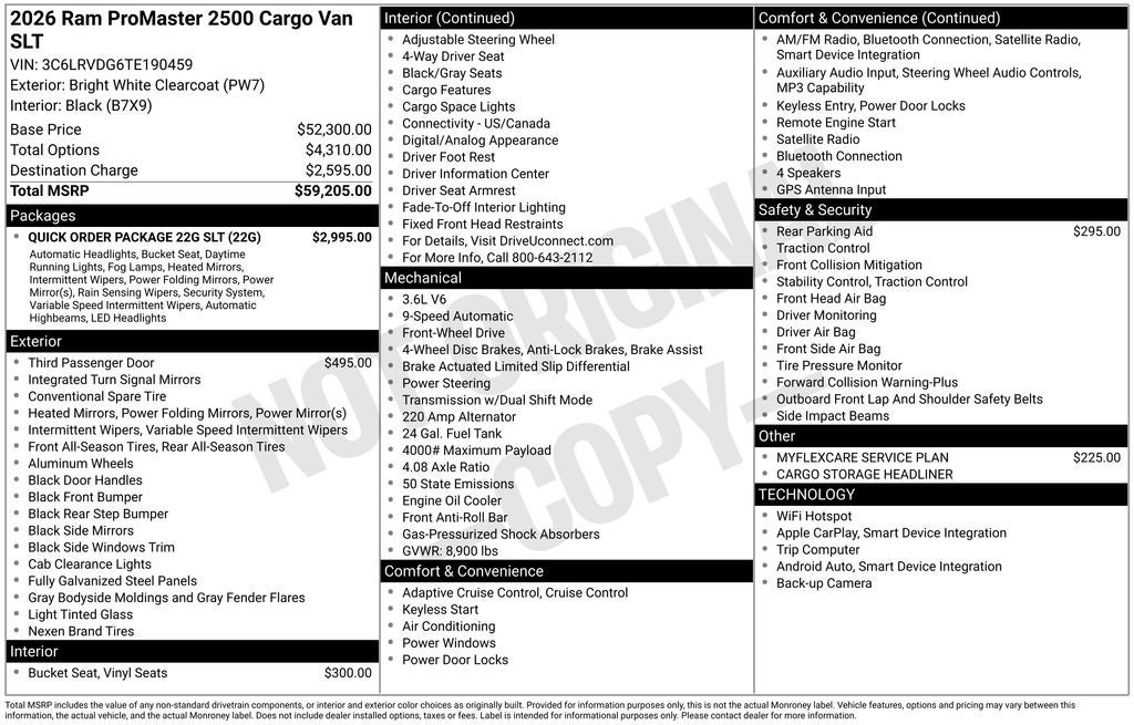 2026 RAM ProMaster 2500 High Roof