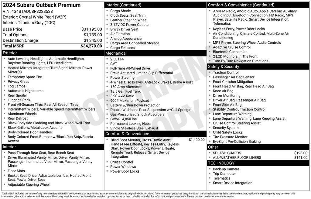 2024 Subaru Outback Premium