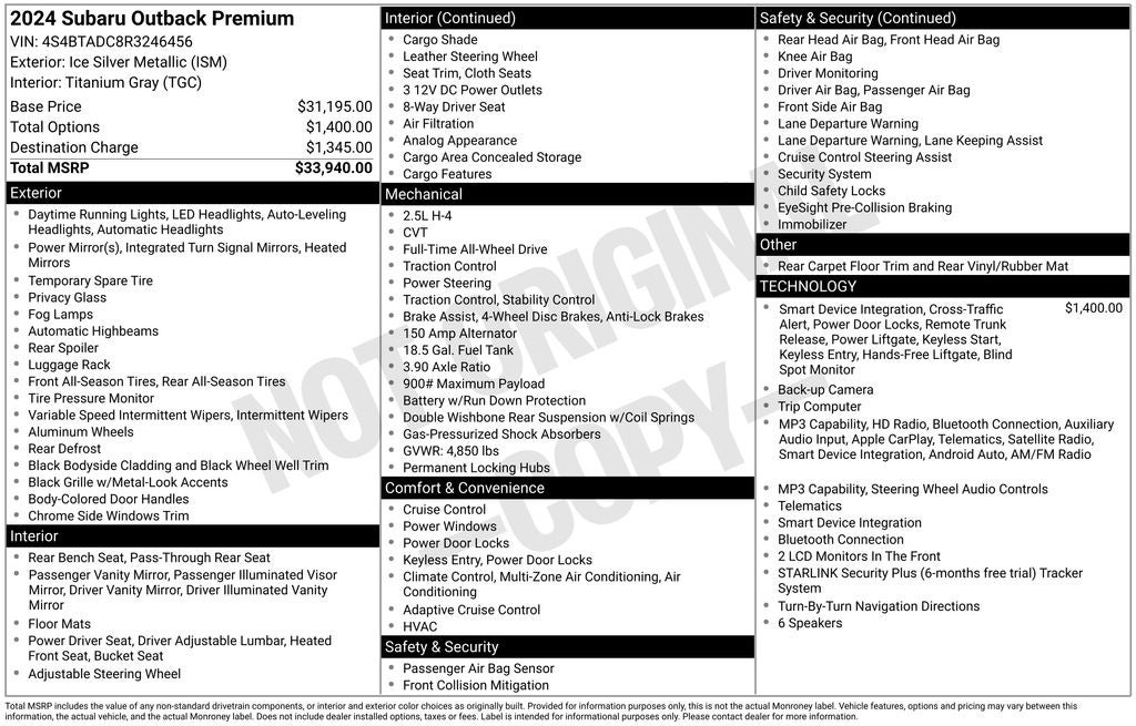 2024 Subaru Outback Premium