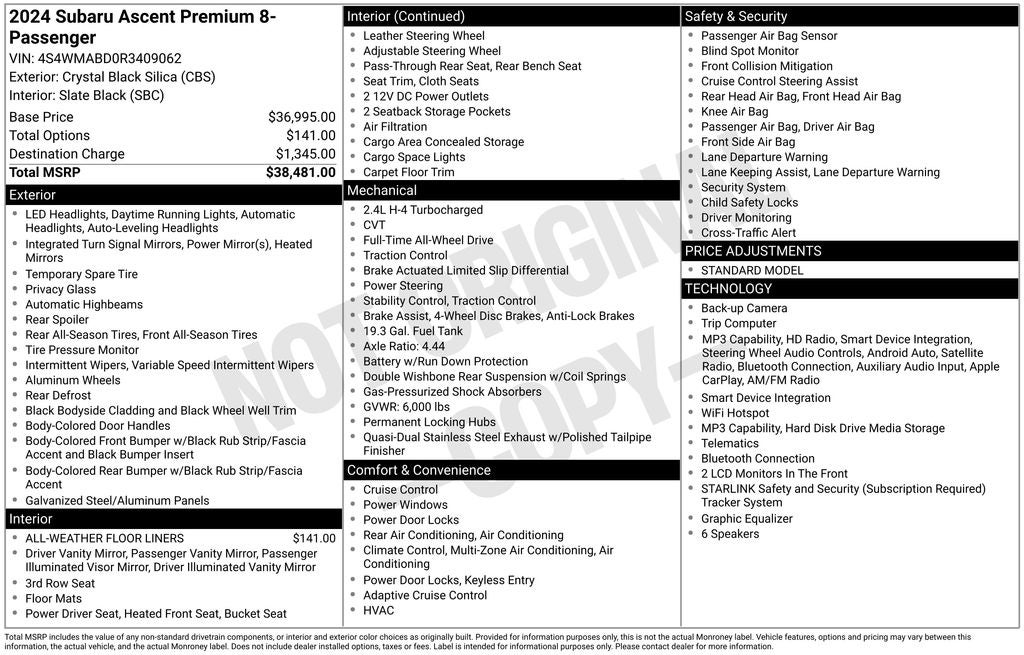 2024 Subaru Ascent Premium