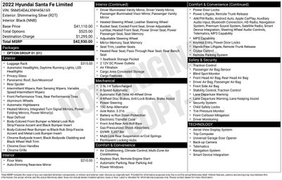 2022 Hyundai Santa Fe Limited Navigation System & Power moonroof