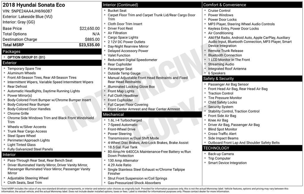 2018 Hyundai Sonata ECO