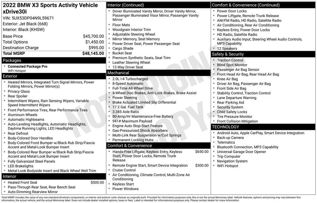 2022 BMW X3 xDrive30i