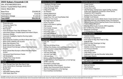 2023 Subaru Crosstrek Base Subaru STARLINK 6.5" Multimedia System