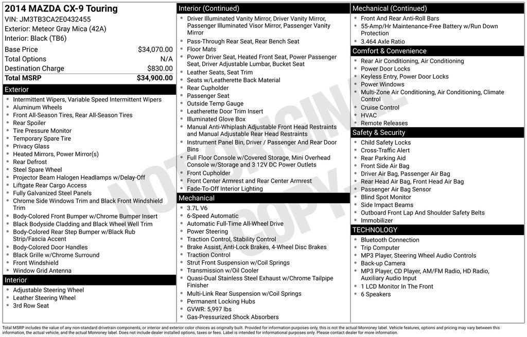 2014 Mazda Mazda CX-9 Touring