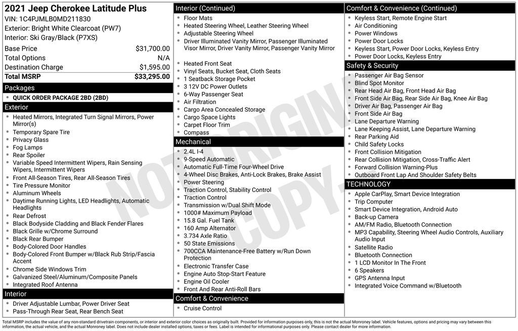 2021 Jeep Cherokee Latitude Plus
