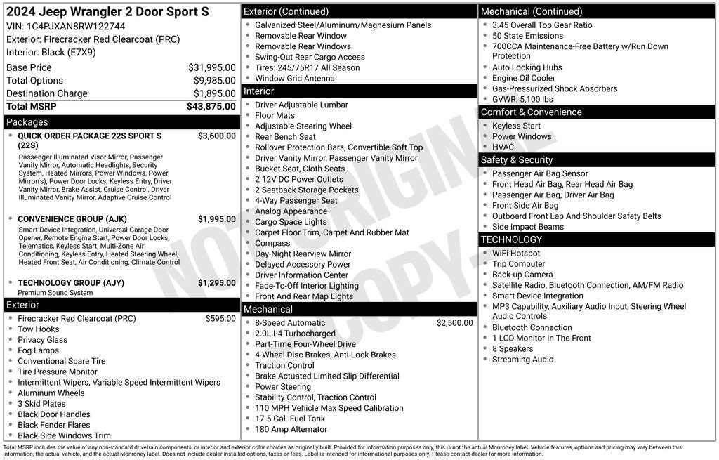 2024 Jeep Wrangler Sport S