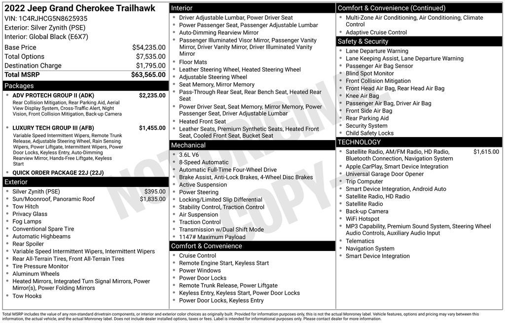 2022 Jeep Grand Cherokee Trailhawk