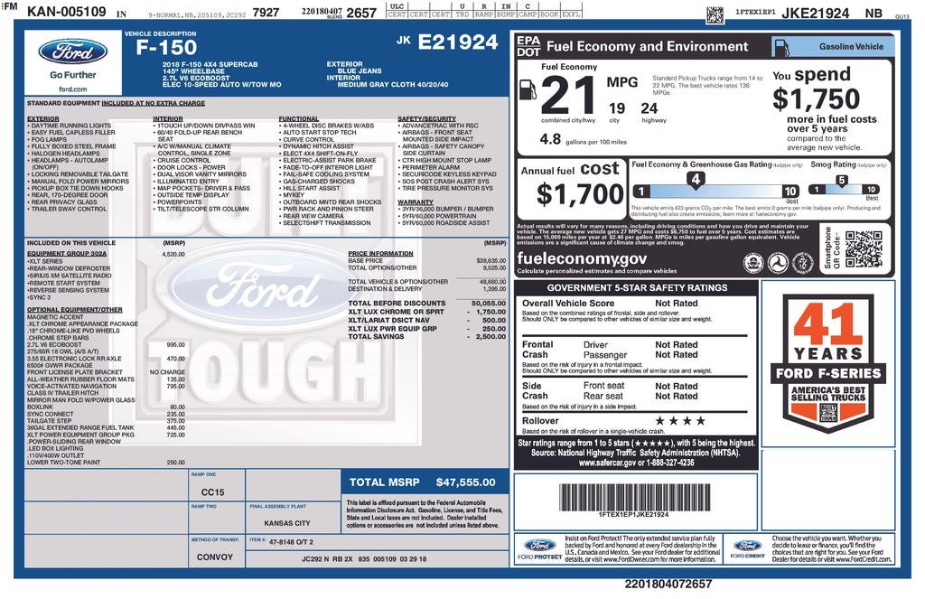 2018 Ford F-150 XLT