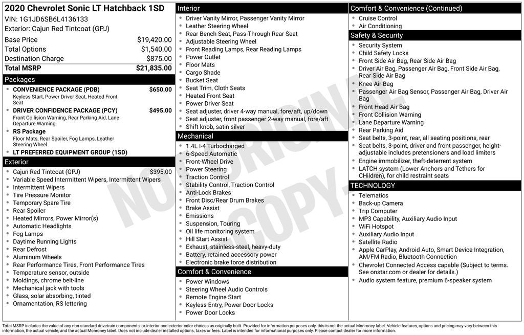 2020 Chevrolet Sonic LT