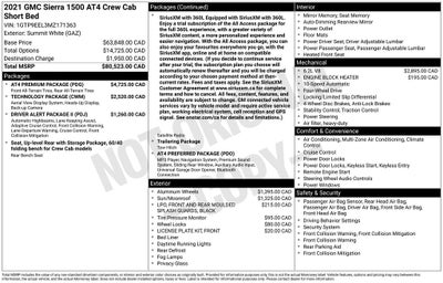 2021 GMC Sierra 1500 AT4 Premium Pkg 4x4 Leather Power Moonroof R Camera