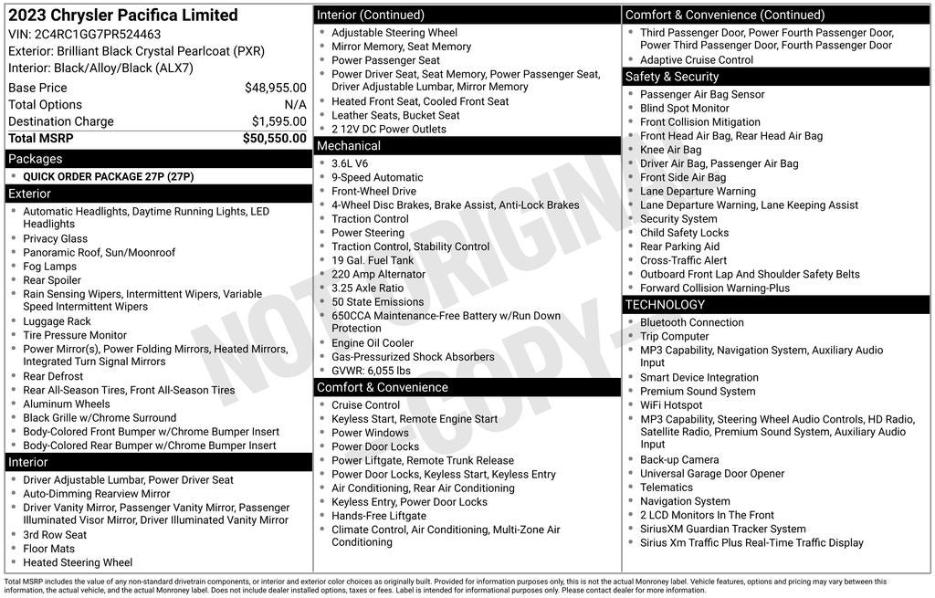 2023 Chrysler Pacifica Limited