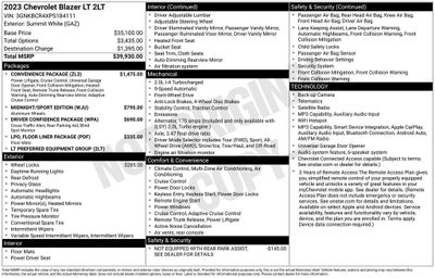 2023 Chevrolet Blazer LT Midnight Sport Conveience Drivers Confidence Pkg