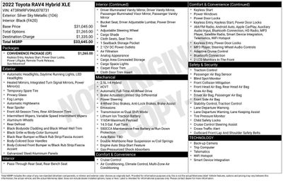 2022 Toyota RAV4 Hybrid XLE AWD Power Moonroof Rear Camera