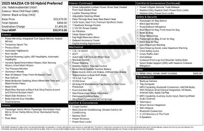 2025 Mazda Mazda CX-50 Hybrid Preferred Hybrid AWD Rear Camera