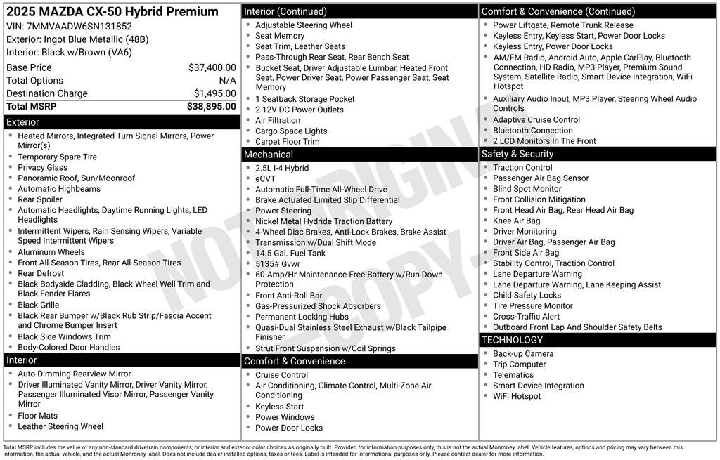 2025 Mazda Mazda CX-50 Hybrid Premium