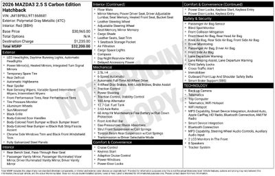 2026 Mazda Mazda3 2.5 S Carbon Edition