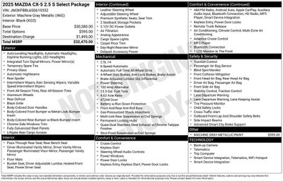 2025 Mazda Mazda CX-5 2.5 S Select Package