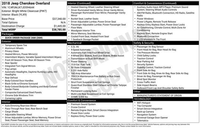 2018 Jeep Cherokee Overland