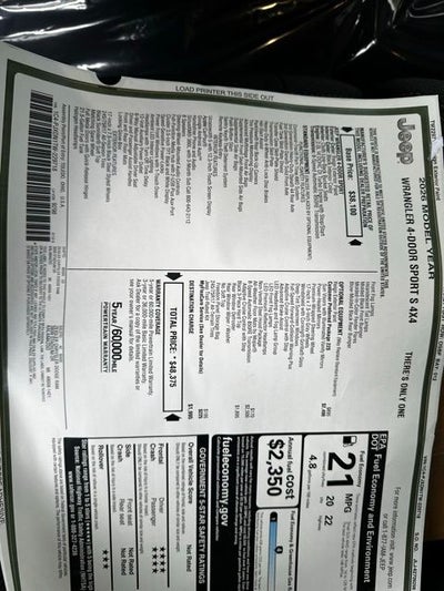 2026 Jeep Wrangler WRANGLER 4-DOOR SPORT S