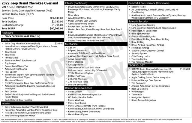 2022 Jeep Grand Cherokee Overland