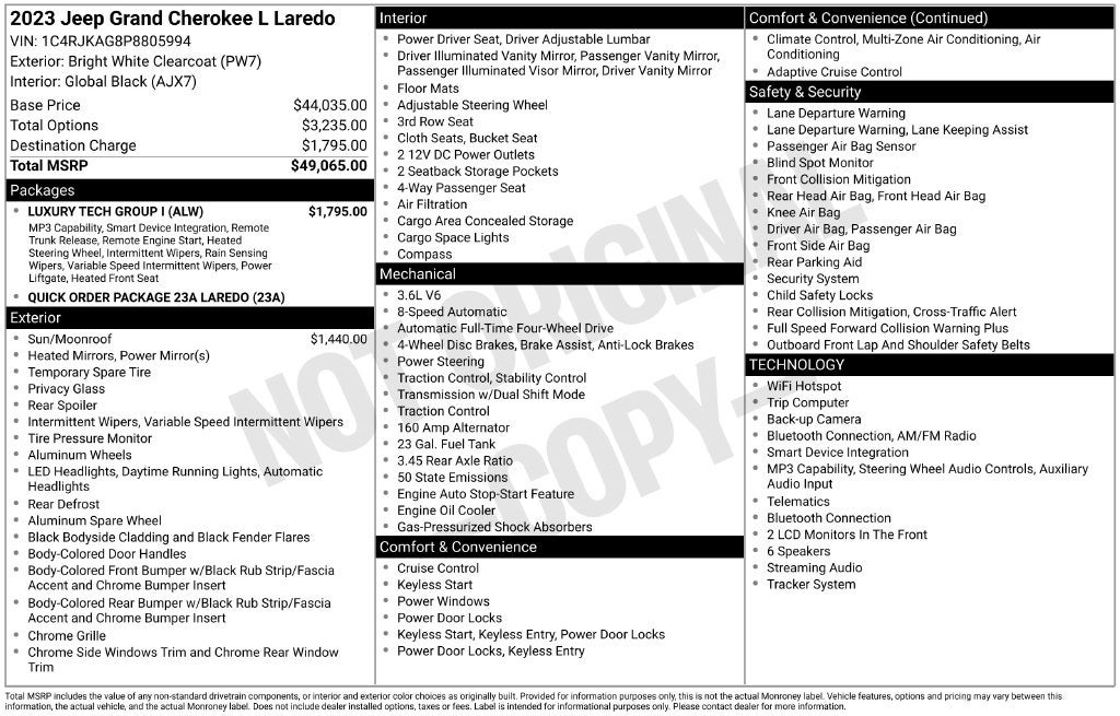 2023 Jeep Grand Cherokee L Laredo