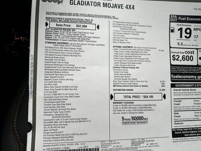 2026 Jeep Gladiator GLADIATOR MOJAVE 4X4