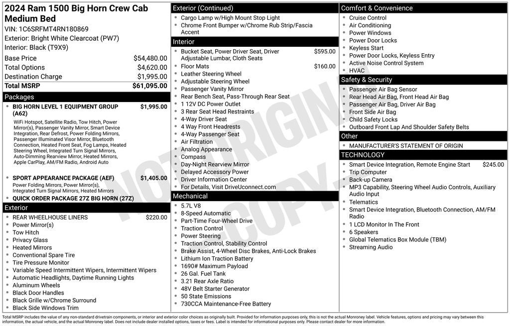 2024 RAM 1500 Big Horn/Lone Star
