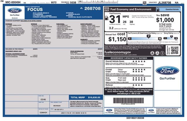 2018 Ford Focus S