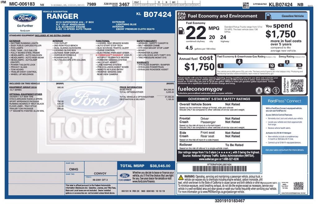2019 Ford Ranger XLT
