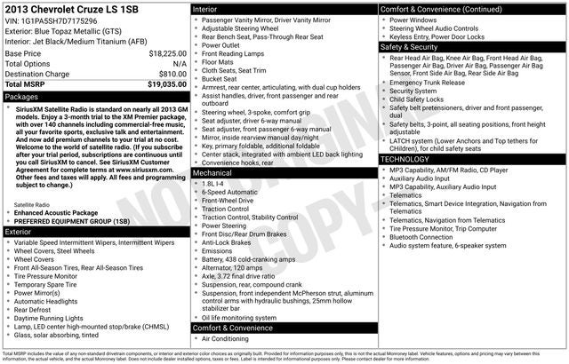 2013 Chevrolet Cruze LS