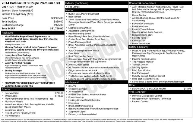 2014 Cadillac CTS Premium