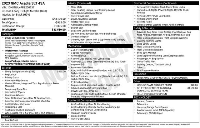 2023 GMC Acadia AWD SLT