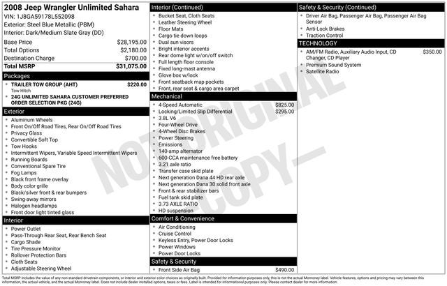 2008 Jeep Wrangler Unlimited Sahara
