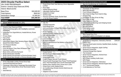 2025 Chrysler Pacifica Select
