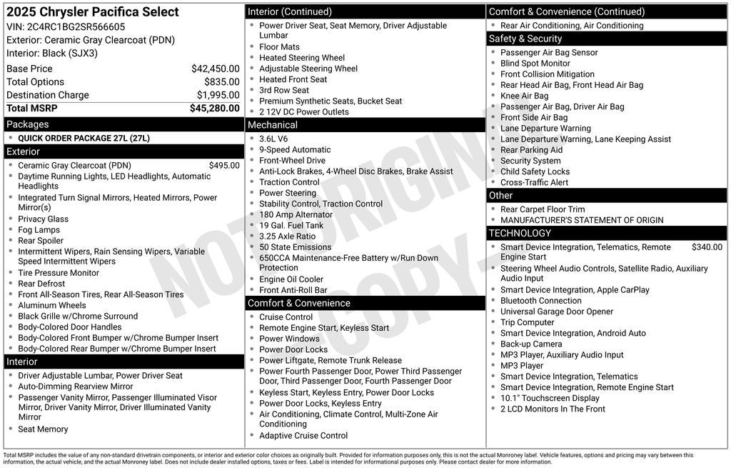2025 Chrysler Pacifica Select